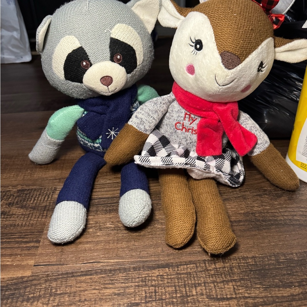 Plush Animal Toy Set - Gray and Brown
